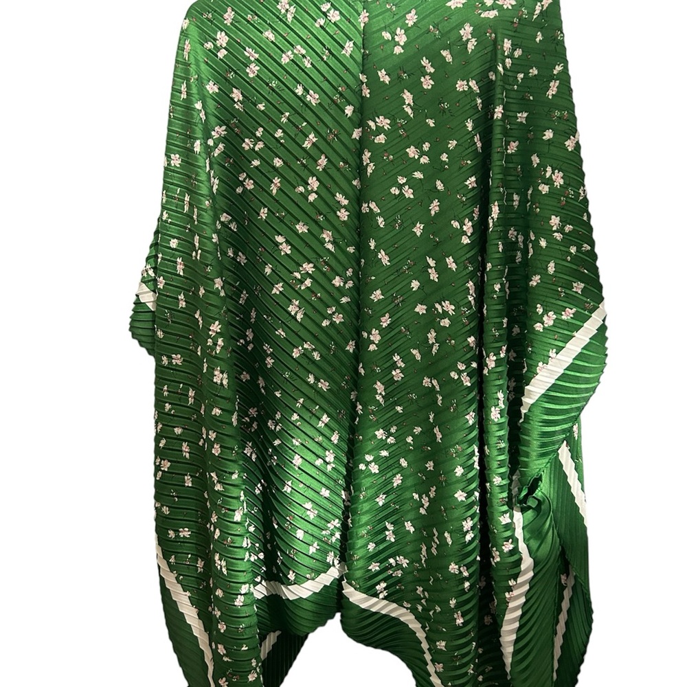 Banana Republic Green Floral Pleated Crinkle Wrap Shawl Kimono SZ OS NWT - Picture 5 of 6